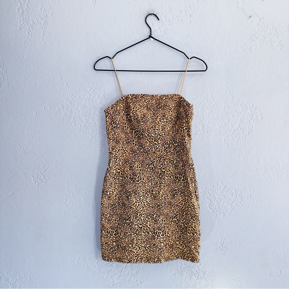 Urban Outfitters Leopard linen blend Mini Dress Size 2